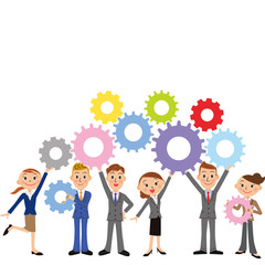 チームワークとビジネスマン
