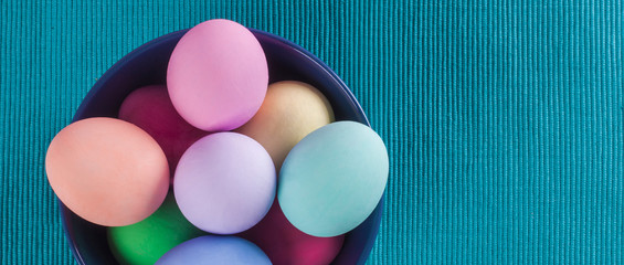 Bowl of colorful Easter eggs letterbox