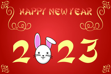 Happy chinese new year card illustration for 2023