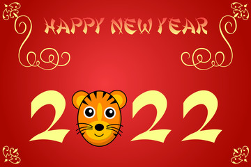 Happy chinese new year card illustration for 2022