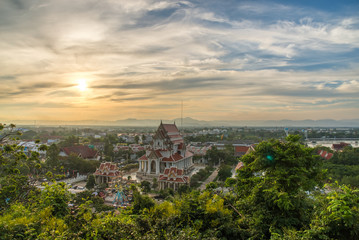 Obraz premium View of Downtown Prachuap Khiri Khan District from Thailand.
