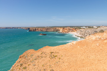 Fototapeta na wymiar Coastline and beach in Sagres, Algarve, Portugal