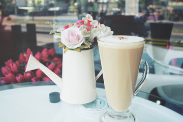 Vintage latte coffee