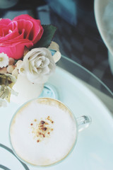 Vintage latte coffee