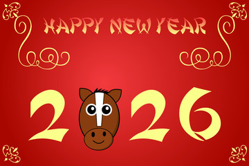 Fototapeta na wymiar Happy chinese new year card illustration for 2026