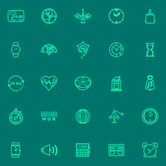 Design time green line icons