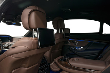 Business car interior background.