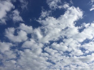 Background Soft moving clouds on clear sunny day