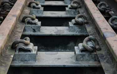 Double Pandrol clip on railway bridge