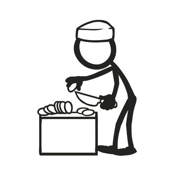Stick Figure Cooking Sous Chef