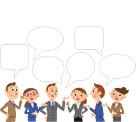 会話をする会社員集合