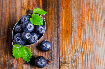 Fresh blueberries and mint