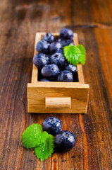 Fresh blueberries and mint
