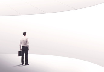 Fototapeta premium Salesman standing with his back concept
