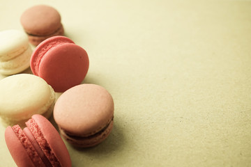 macaroons on craft paper background
