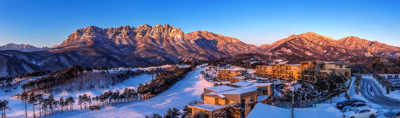 Fototapeta na wymiar Ulsan bawi Rock in Seoraksan mountains in winter, South Korea.