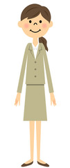 スーツの女性（全身）　直立
