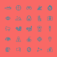 Waterway related line color icons