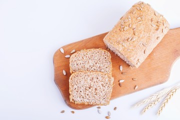 rye bread with sunflower seeds.