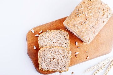 rye bread with sunflower seeds.