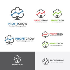 Tree Marketing Company Logo, Tree profit grow Brand