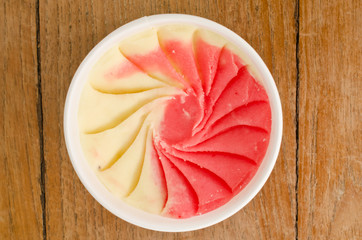  Strawberry  with banana Italian ice cream tub