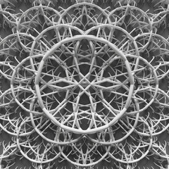 abstract backround, 3d rendered elements are forming a design with repeating ornaments
