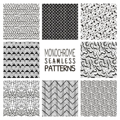 Abstract Monochrome Seamless Background Patterns