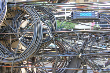 Choas, Messy, Tangle of electric cable 