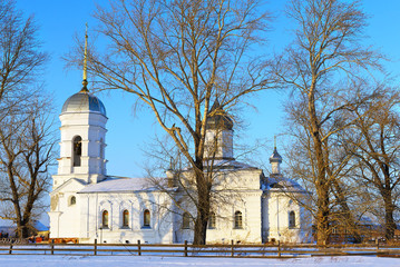 Fototapeta premium Old orthodox church in the siberian village Turnaevo