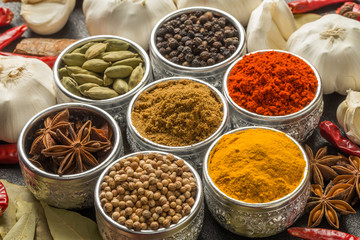 カレースパイスの集合写真　のSpice group photo for the curry