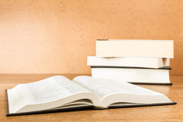 open books on a table