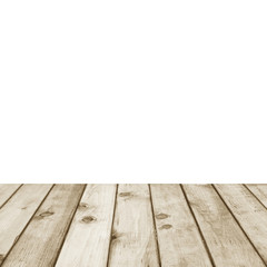 Wood plank brown perspective on white background