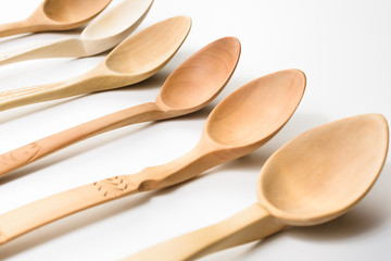 Assortment of wooden spoons.