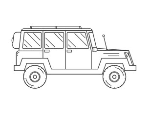 Suv Jeep Outline and Thin Line Icon