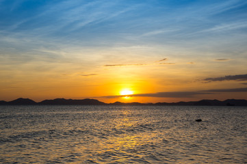 Andaman sea on sunset