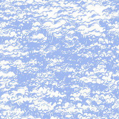 Fototapeta na wymiar Seamless pattern with clouds. Abstract vector texture. Cloudy background