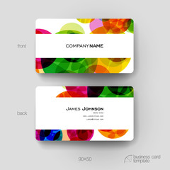 Fototapeta premium Business card vector template with abstract background