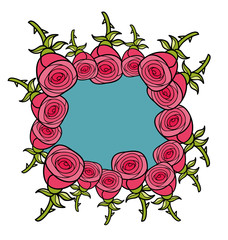 Banner of red roses.