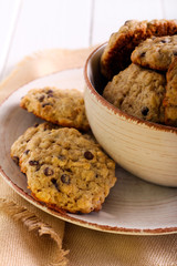 Chocolate chip oat cookies