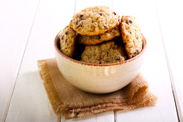 Chocolate chip oat cookies