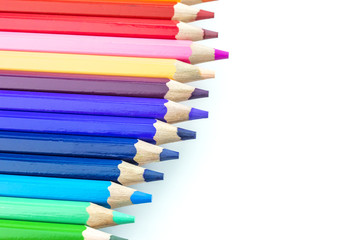 Fototapeta premium Colourful pencil colour with white background