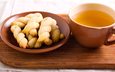 Butter twists cookies on plate