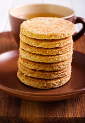 Coconut biscuits and cup of tea