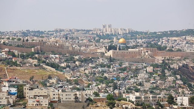 Old City Jerusalem, a view of the Temple Mount from the observation deck