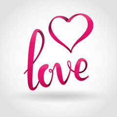 Love pink 3d lettering background 4