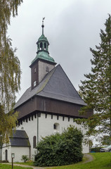 Fototapeta na wymiar battlement church,Marienberg, Germany