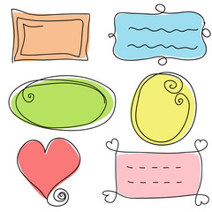 Collection of hand drawn doodle retro frames.