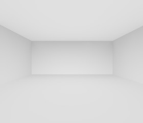 A sample of an empty white room. 3D render