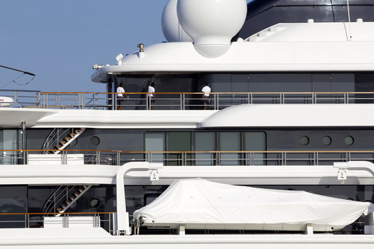 Fototapeta Luxury yacht maintenance